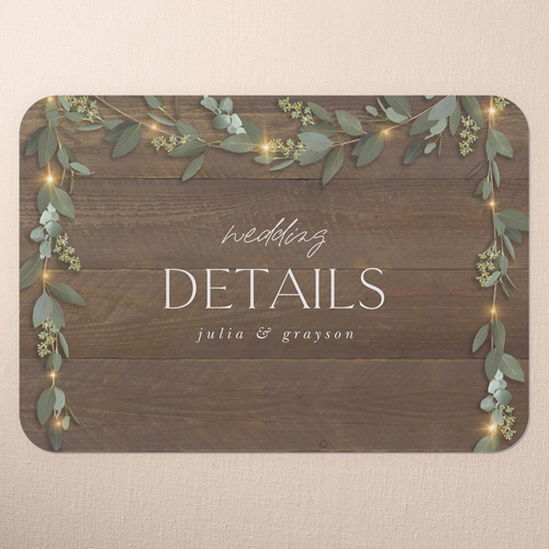 Laced Laurels Wedding Enclosure Card, Brown, 100% Recycled Cardstock , Rounded, Deep Chocolate