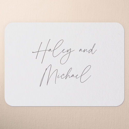 All Script Wedding Enclosure Card, none, White, Write Your Own Greeting, Pearl Shimmer Cardstock, Rounded, Almond