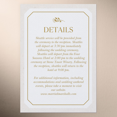 Eloquently Enclosed Wedding Enclosure Card, White, Write Your Own Greeting, Matte, Pearl Shimmer Cardstock, Square, White