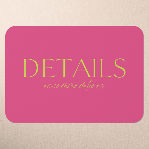 Editable Edition Wedding Enclosure Card, Pink, Write Your Own, 100% Recycled Cardstock , Rounded, Blush