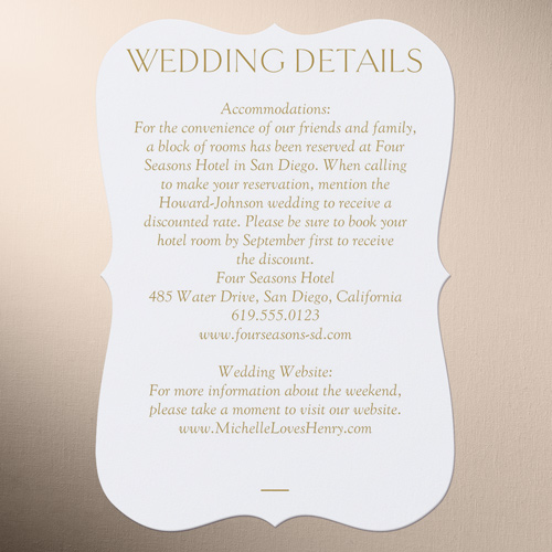Editable Icon Wedding Enclosure Card, Yellow, Pearl Shimmer Cardstock, Bracket