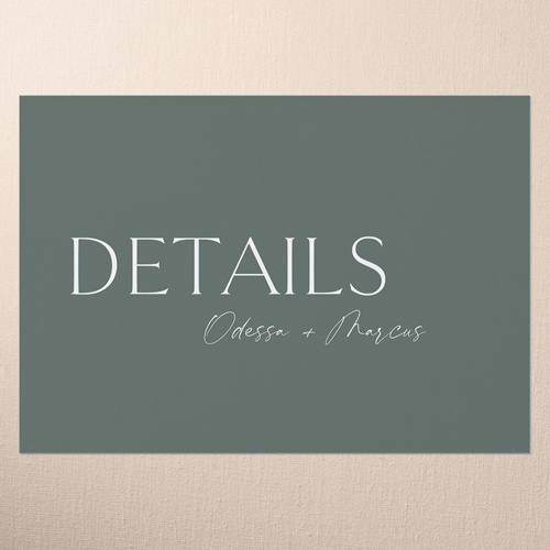 Staggered Type Wedding Enclosure Card, Green, Matte, 100% Recycled Cardstock , Square, Green