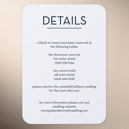 Simple Silhouette Wedding Enclosure Card, Blue, 100% Recycled Cardstock , Rounded, Midnight