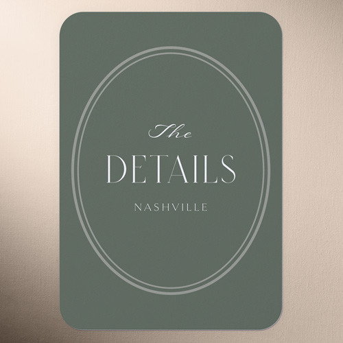 Airy Blossom Wedding Enclosure Card, Green, Pearl Shimmer Cardstock, Rounded, Green