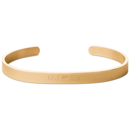 Perfect Pair Heart Engraved Cuff, Gold