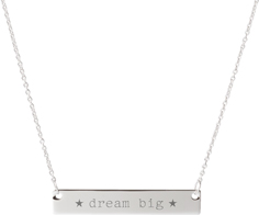 dream big engraved bar necklace