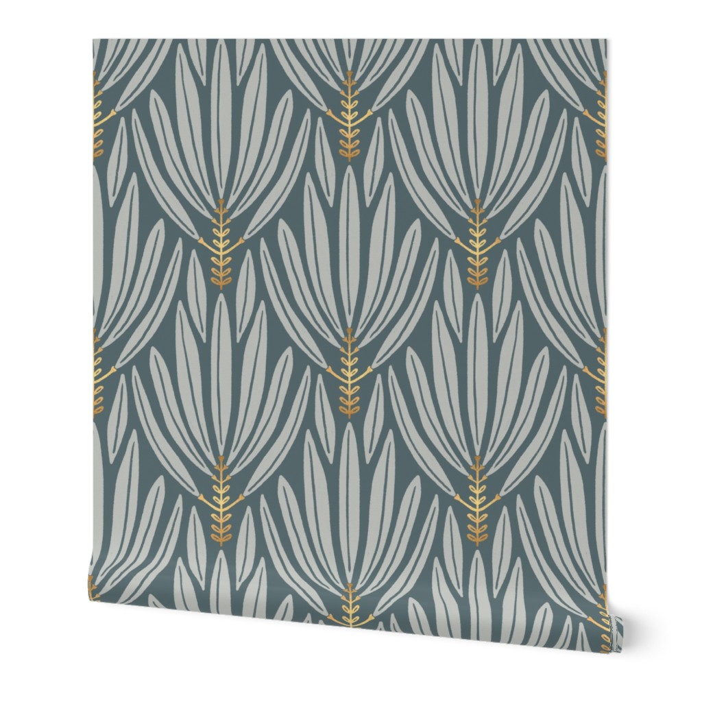 Cleopatra - Gray Wallpaper, 2'x9', Prepasted Removable Smooth, Gray