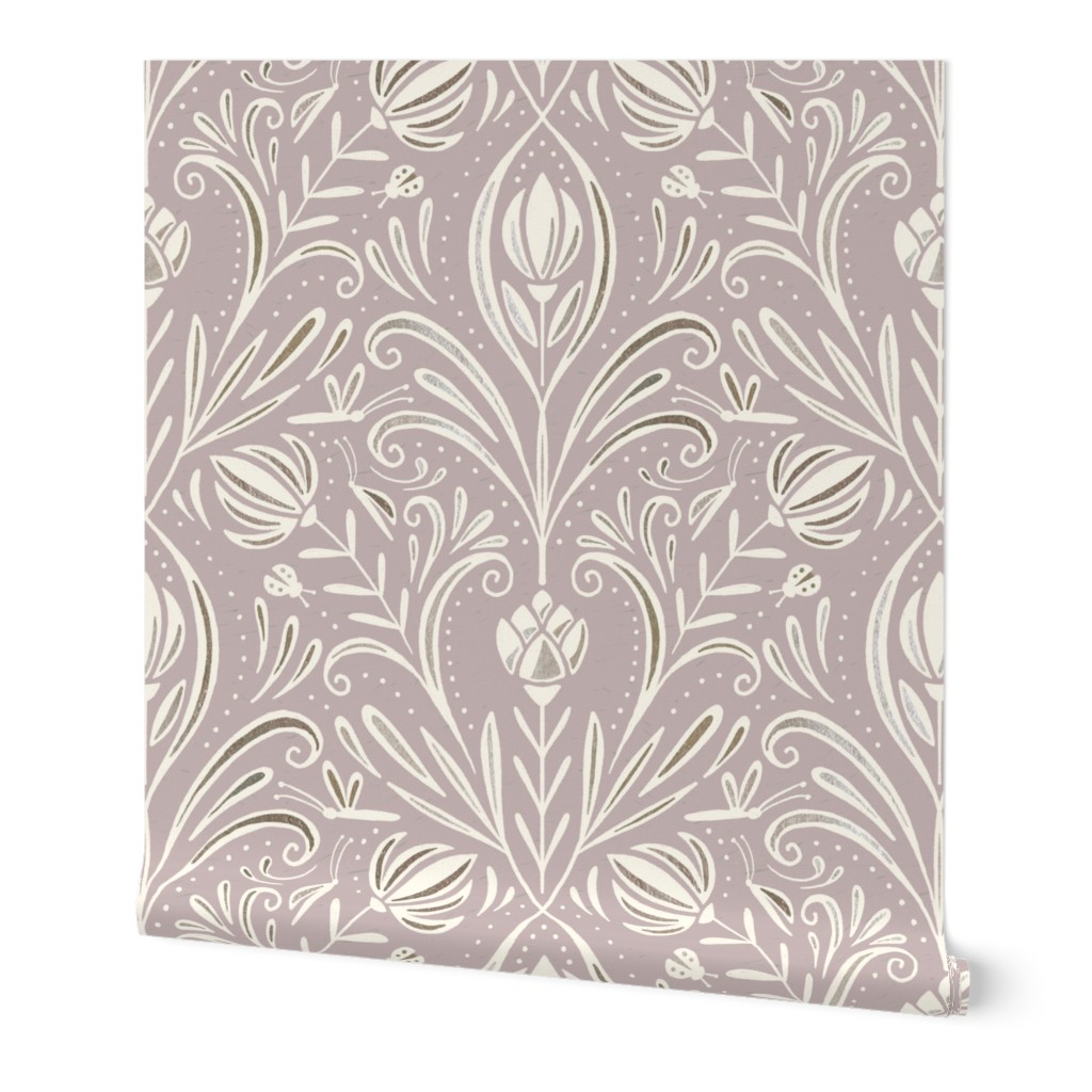 Rochelle Wallpaper, 2'x9', Prepasted Removable Smooth, Purple