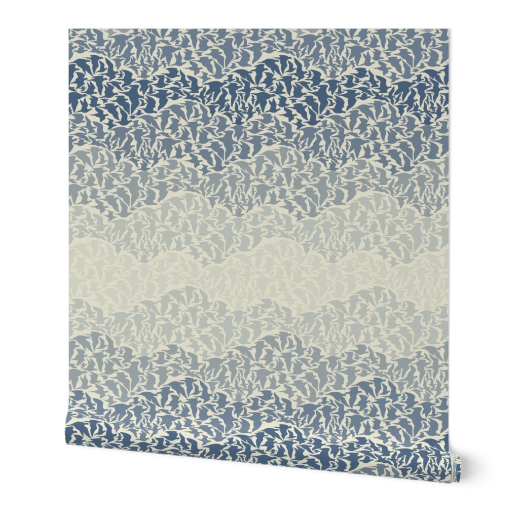 and Then There Were None - Blue Wallpaper, 2'x12', Prepasted Removable Smooth, Blue