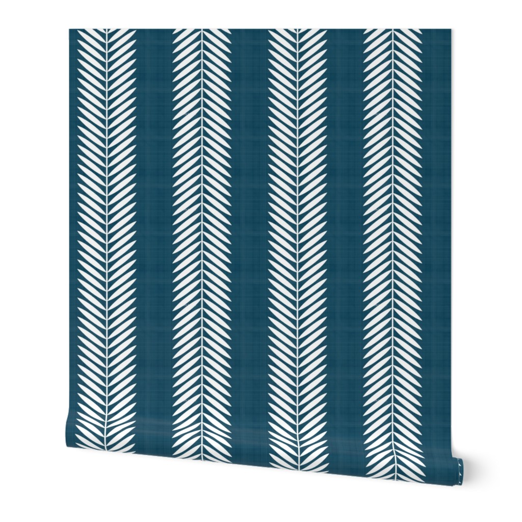 Laurel Leaf Stripe Wallpaper, Test Swatch (2' x 1'), Prepasted Removable Smooth, Blue