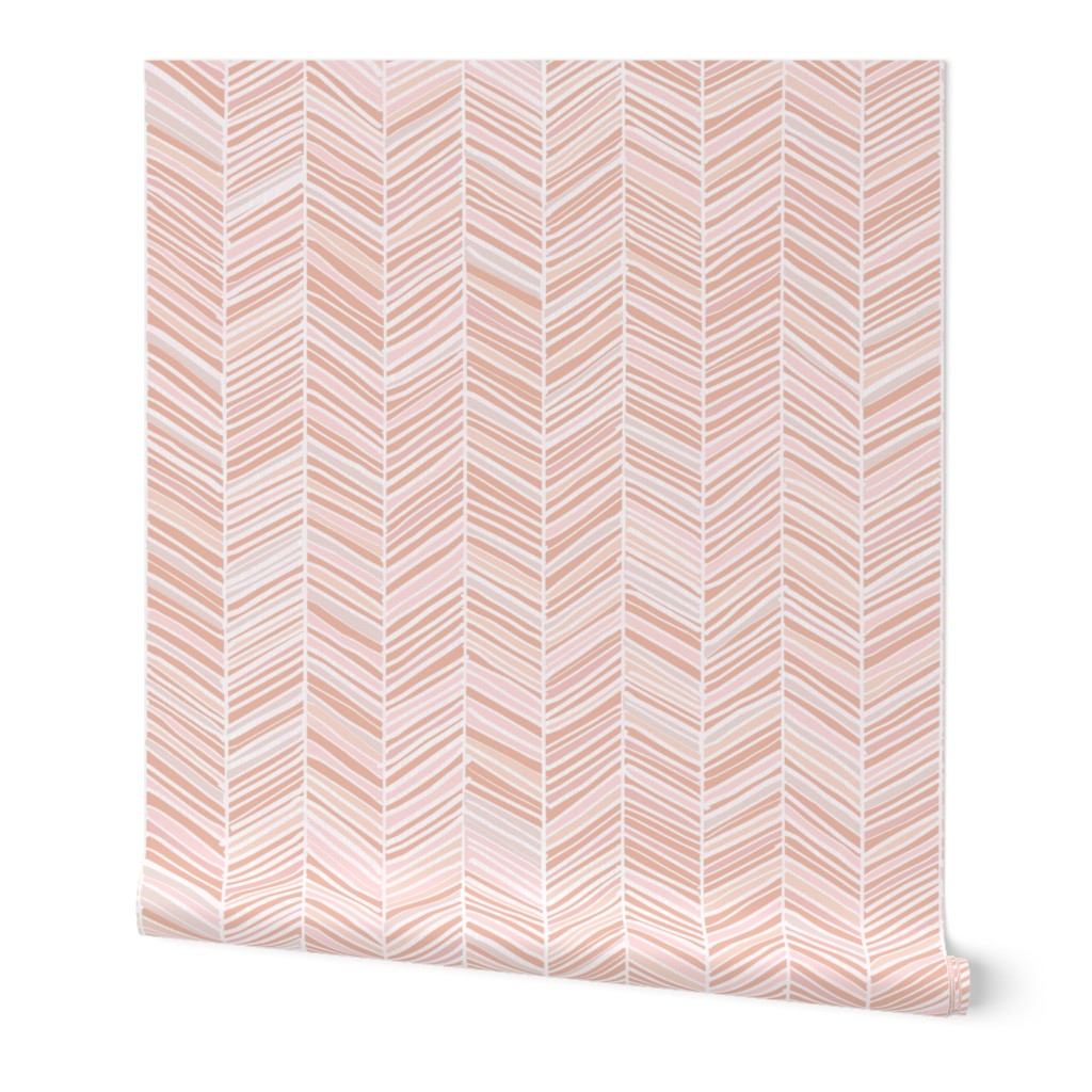 Herringbone Hues Wallpaper, 2'x3', Prepasted Removable Smooth, Pink