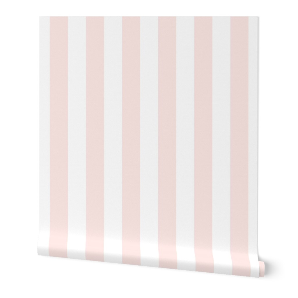 Blush and White Stripe Wallpaper, Test Swatch (2' x 1'), Prepasted Removable Smooth, Pink