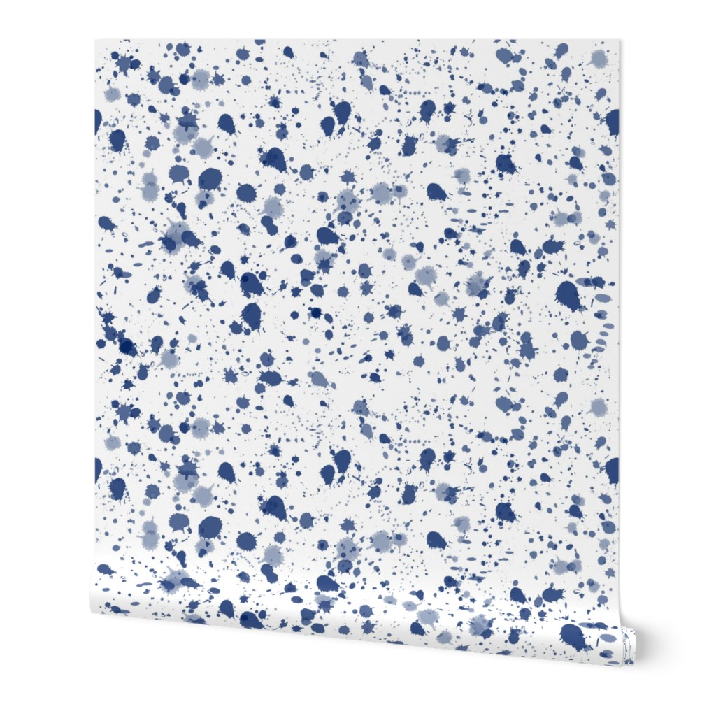 Splat - Indigo Wallpaper, 2'x12', Prepasted Removable Smooth, Blue