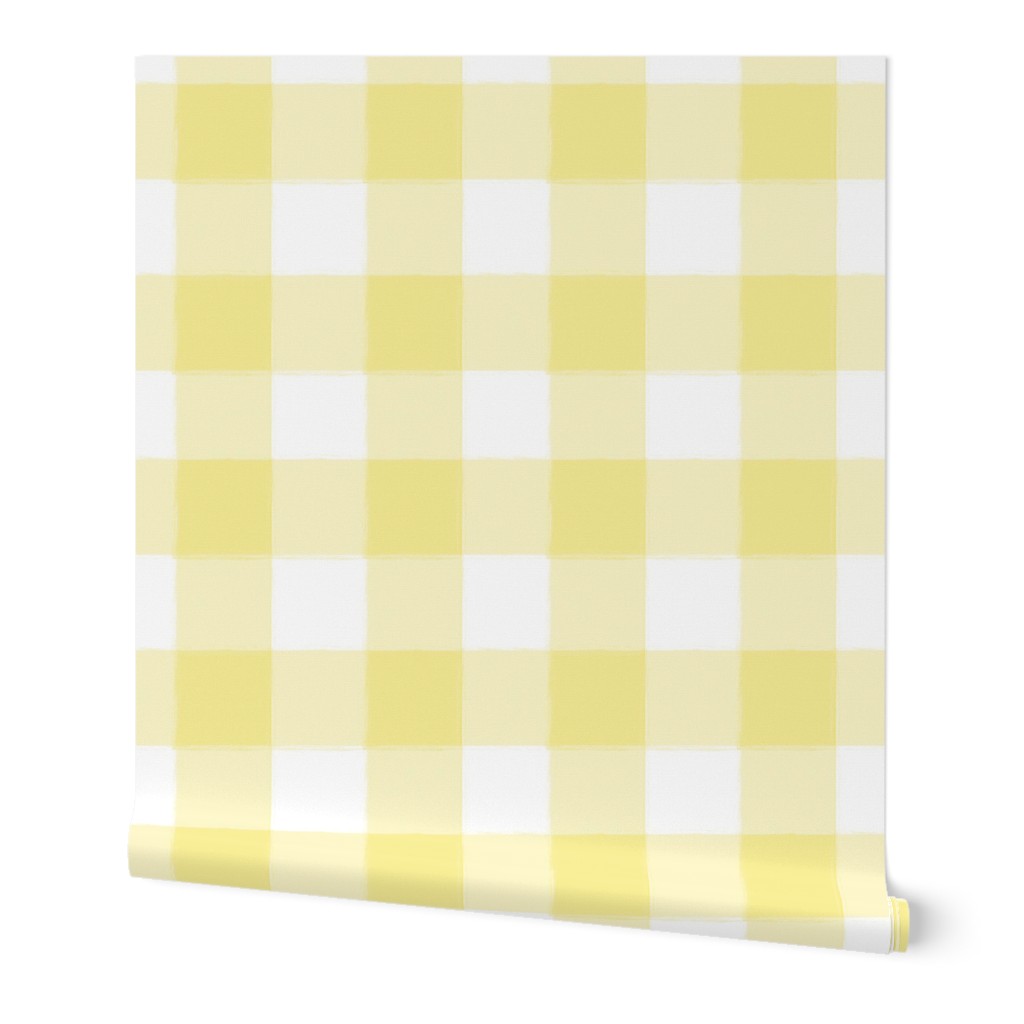 Buffalo Check Gingham Wallpaper, 2'x9', Prepasted Removable Smooth, Yellow
