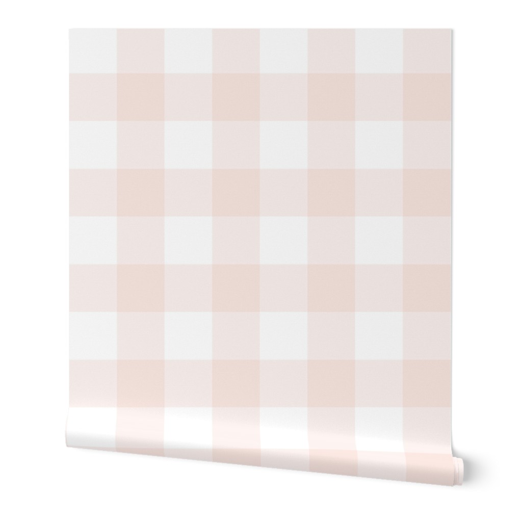 Gingham - Pink and White Wallpaper, Test Swatch (2' x 1'), Prepasted Removable Smooth, Pink
