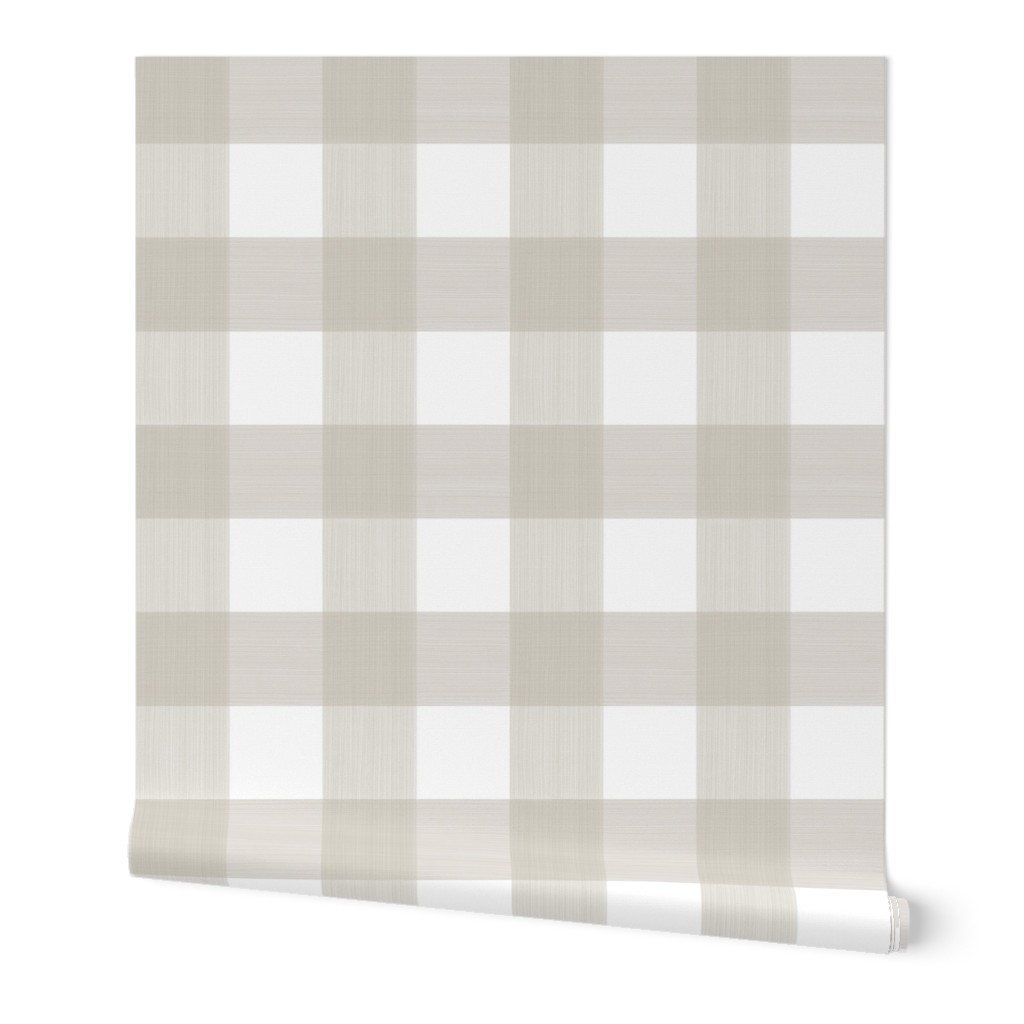 Buffalo Check Wallpaper, 2'x9', Prepasted Removable Smooth, Beige