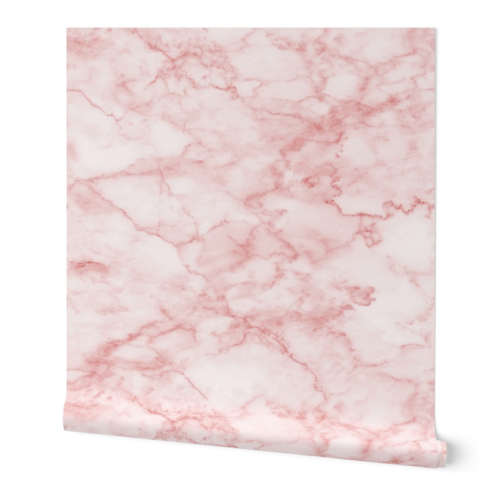 Marble Texture - Pink Wallpaper, 2'x12', Prepasted Removable Smooth, Pink