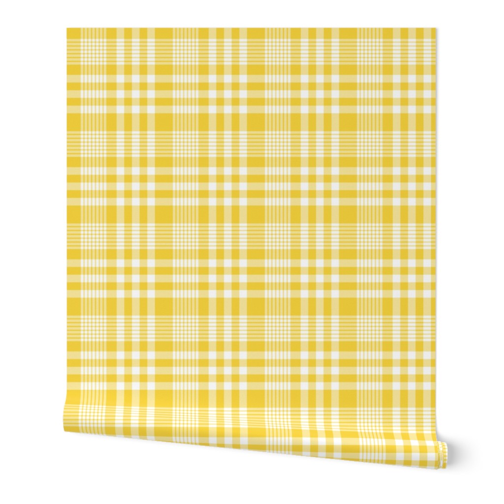 Plaid Pattern Wallpaper, 2'x12', Prepasted Removable Smooth, Yellow