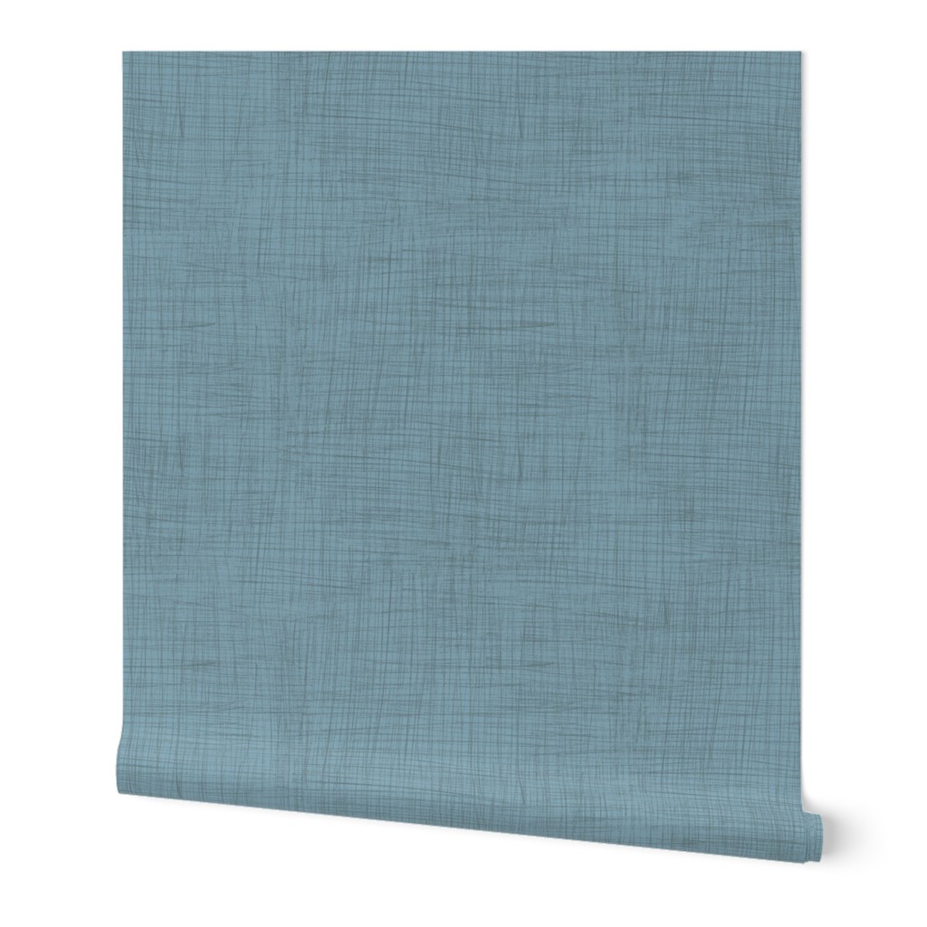 Linen - Stone Blue Wallpaper, 2'x12', Prepasted Removable Smooth, Blue