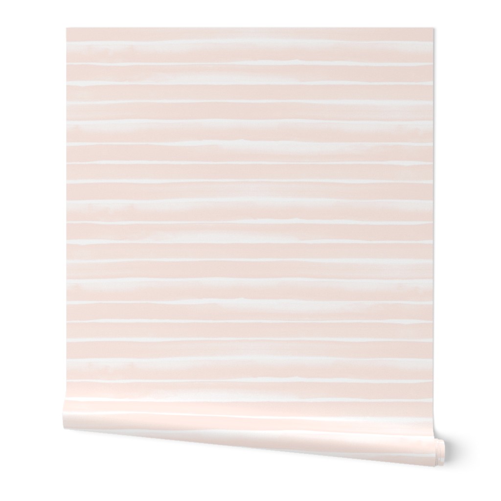 Watercolor Stripe - Peach Wallpaper, 2'x9', Prepasted Removable Smooth, Pink
