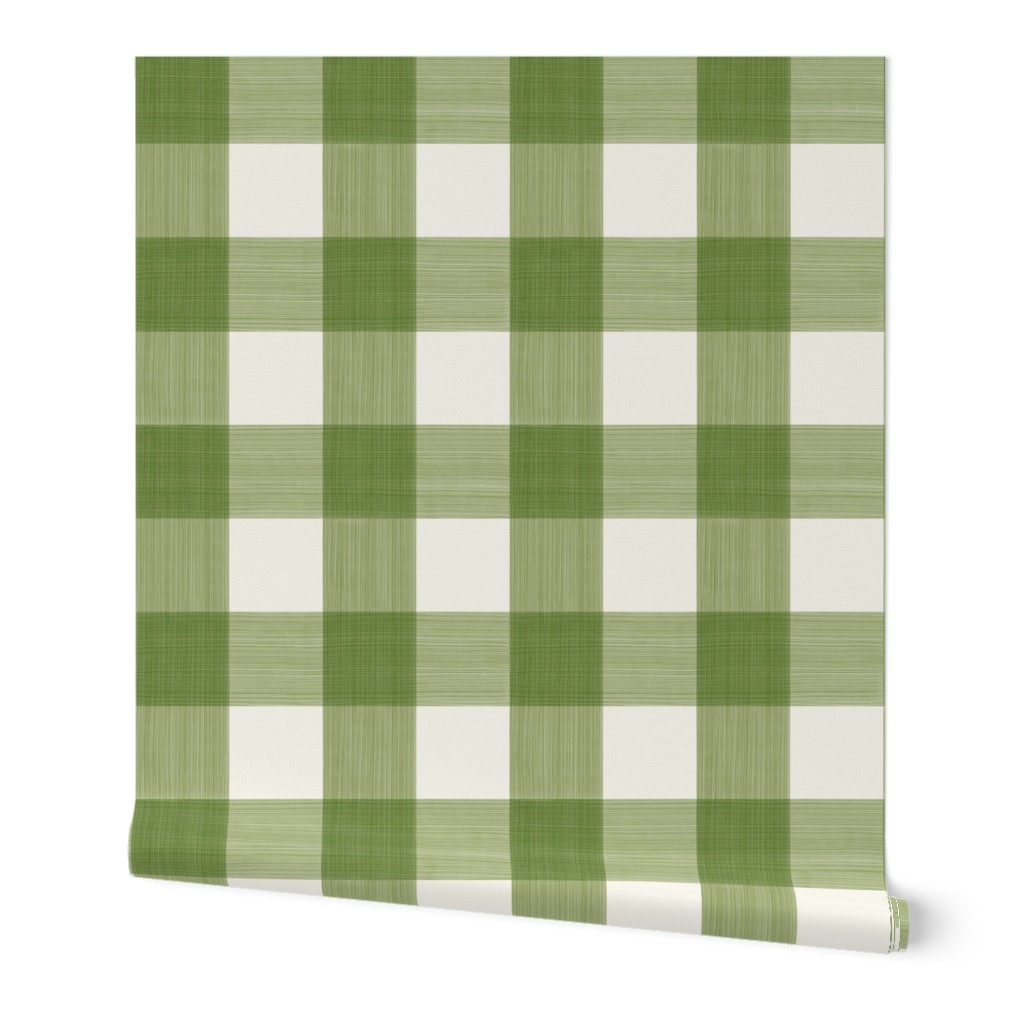 Buffalo Check Wallpaper, 2'x3', Prepasted Removable Smooth, Green