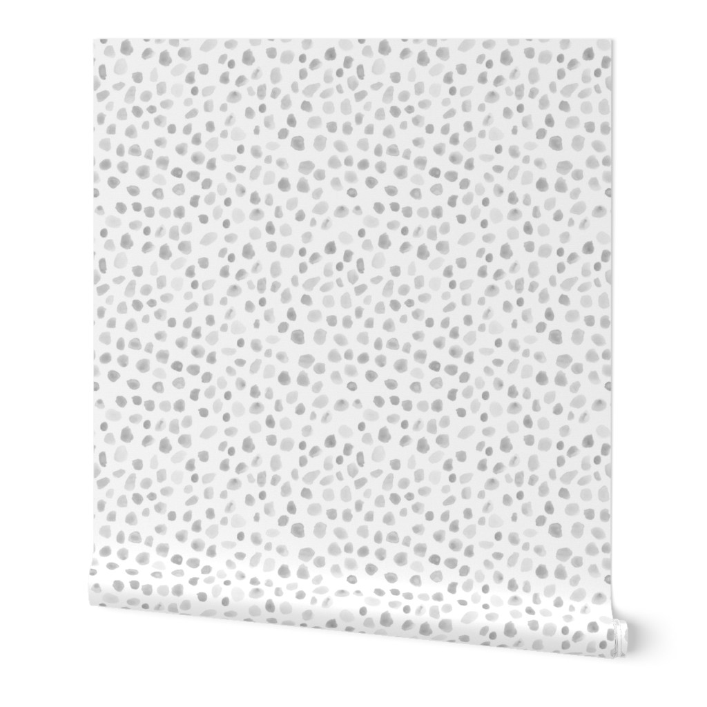 Watercolor Spots - Platinum Grey Wallpaper, 2'x9', Prepasted Removable Smooth, Gray