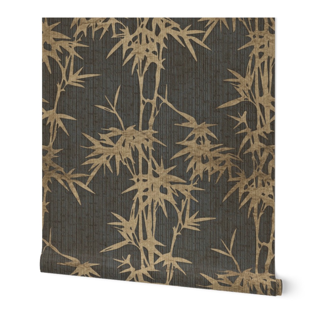 Vintage Golden Bamboo Wallpaper, Test Swatch (2' x 1'), Prepasted Removable Smooth, Gray