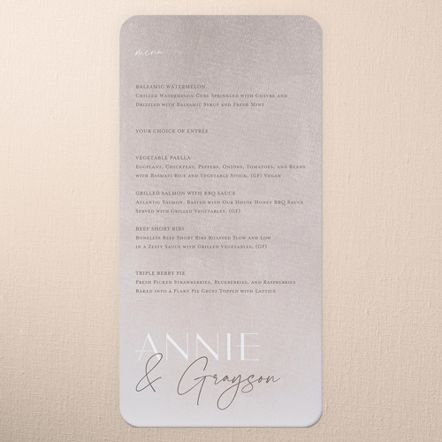 Wedding Menu Cards With Minimalist Style