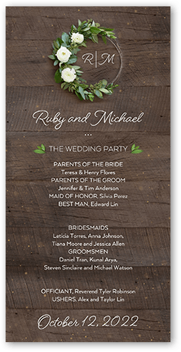 Rustic In Love Wedding Program, Brown, 4x8 Flat Program, Standard Smooth Cardstock, Square