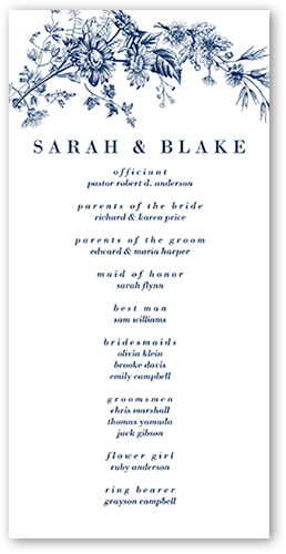 Nautical Blues Wedding Program, White, 4x8 Flat Program, Matte, Signature Smooth Cardstock, Square, White