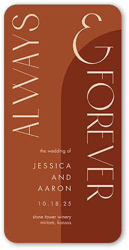 Always Modern Wedding Program, Orange, 4x8 Flat Program, Standard Smooth Cardstock, Rounded