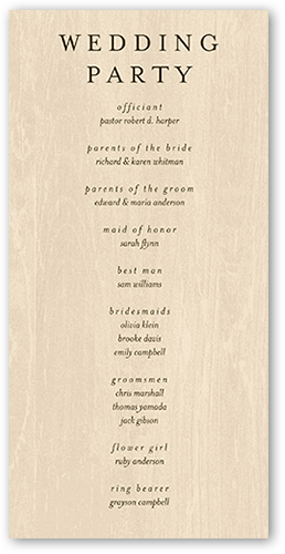 Uniting Union Wedding Program, Beige, 4x8 Flat Program, Pearl Shimmer Cardstock, Square, Beige