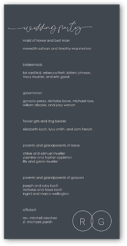 Refined Rings Wedding Program, Gray, 4x8 Flat Program, Standard Smooth Cardstock, Square, Gray