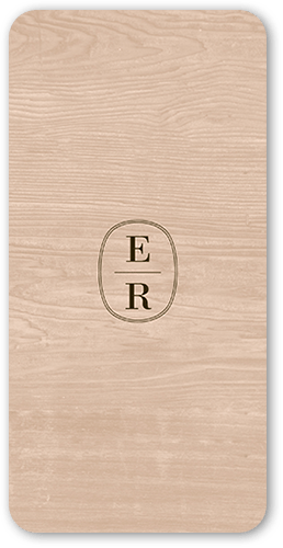 Majestic Monogram Wedding Program, Beige, 4x8 Flat Program, Matte, Signature Smooth Cardstock, Rounded