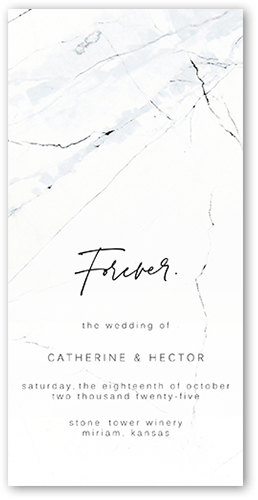 Married Marble Wedding Program, White, 4x8 Flat Program, Standard Smooth Cardstock, Square, White