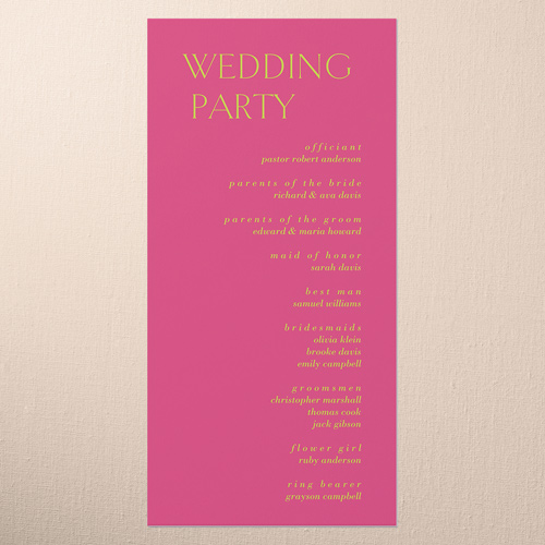 Editable Edition Wedding Program, Pink, 4x8 Flat Program, Write Your Own, Matte, Signature Smooth Cardstock, Square, Blush