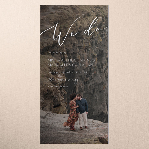 Snapshot Serenity Wedding Program, White, 4x8 Flat Program, Standard Smooth Cardstock, Square, White