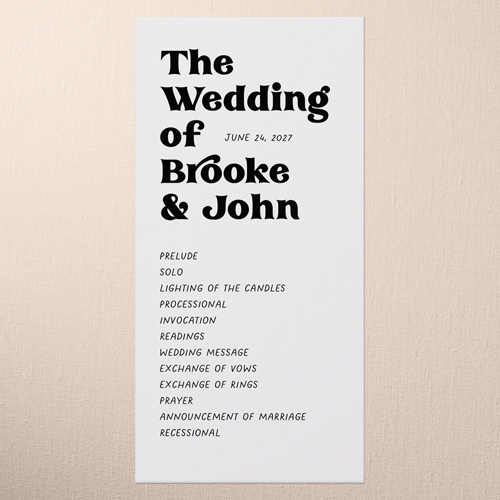 Enchanting Vows Wedding Program, Beige, 4x8 Flat Program, Pearl Shimmer Cardstock, Square