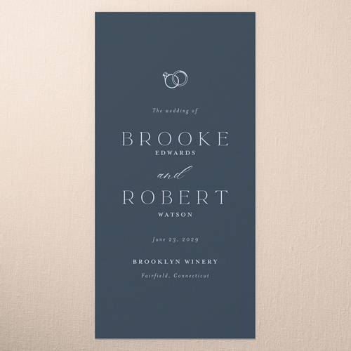 Luminous Border Wedding Program, Blue, 4x8 Flat Program, Standard Smooth Cardstock, Square, Blue
