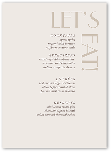 Enchanted Event Wedding Menu, Gray, 5x7 Flat Menu, Standard Smooth Cardstock, Square, Gray