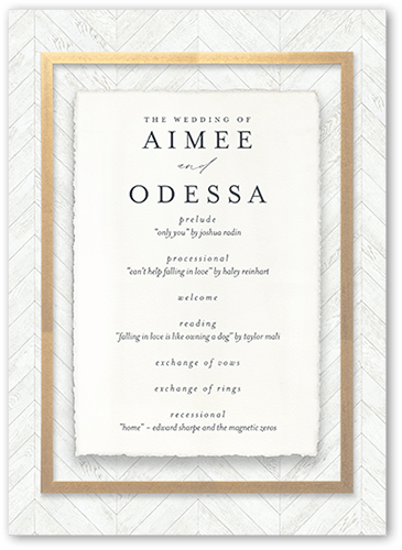 Unforgettable Union Wedding Program, White, 5x7 Flat Program, 100% Recycled Cardstock , Square