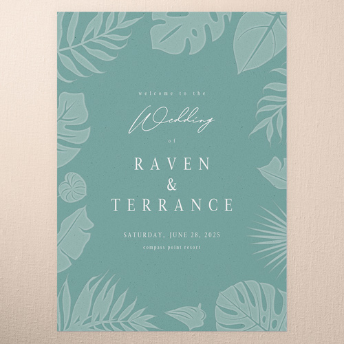 Regional Icons Wedding Program, Green, 5x7 Flat Program, 100% Recycled Cardstock , Square