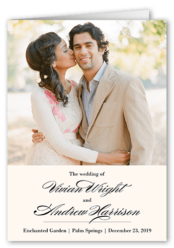 Grandeur Affair Wedding Program, Beige, 5x7, Pearl Shimmer Cardstock, Square, Cashmere Pink