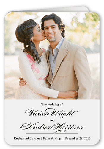 Grandeur Affair Wedding Program, Grey, 5x7, Matte, Folded Smooth Cardstock, Rounded, Fog