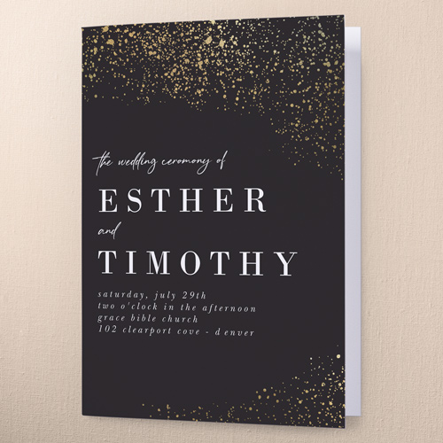 Sparks Fly Wedding Program, Grey, 5x7, Matte, Folded Smooth Cardstock, Square, Charcoal