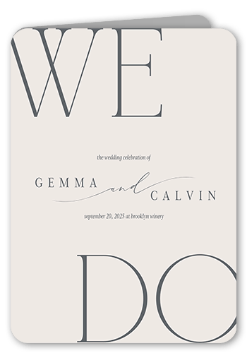 Graceful Gathering Wedding Program, Gray, 5x7, Pearl Shimmer Cardstock, Rounded, Gray