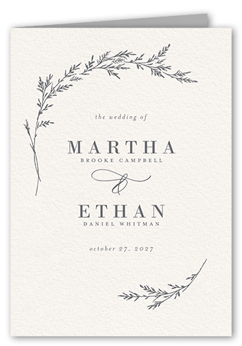 Spectacular Spruce Wedding Program, Beige, 5x7, Matte, Folded Smooth Cardstock, Square, Antique White