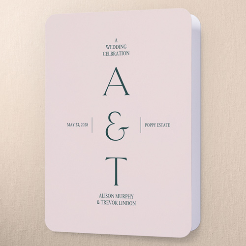 Romantic Garden Wedding Program, Pink, 5x7, Matte, Folded Smooth Cardstock, Rounded, Chenille