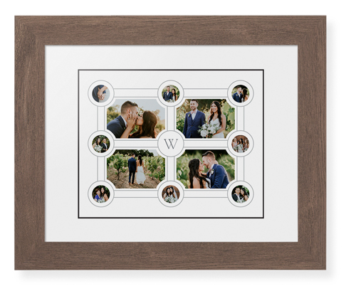 Vintage Family Tree Framed Print, Walnut, Contemporary, Black, White, Single piece, 8x10, White, white