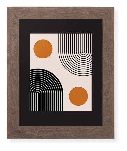 Minimalist Arches Framed Print, Walnut, Contemporary, Black, Black, Single piece, 8x10, Multicolor